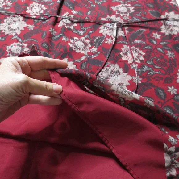 LOFT outlet WOMENS dress MAROON floral PINK sleeveless BURGUNDY shift SIZE XL - Picture 3 of 10